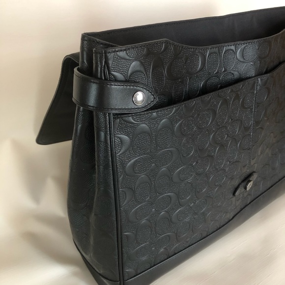 COACH Hudson Messenger Signature Black Leather - Picture 4 of 7